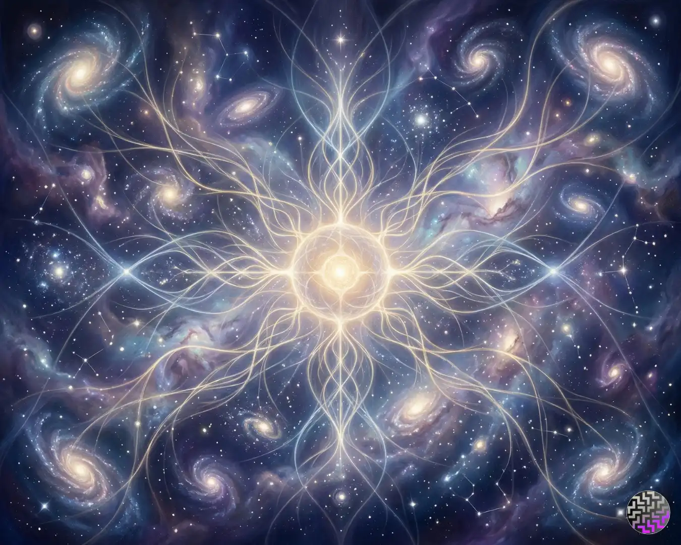 Quantum entanglement and universal unity illustration